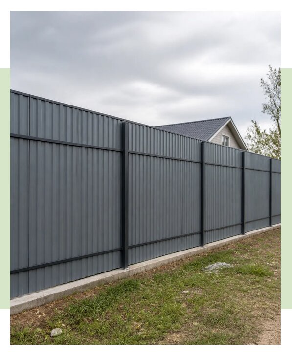 Сплошной забор из профнастила в Ейске по цене от 2577 р. | ЗаборЭксеперт-Еск